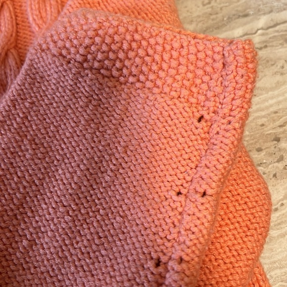 Women's Orange Hand Knited button up cable cardigan Size 8/ 10 - Picture 4 of 8
